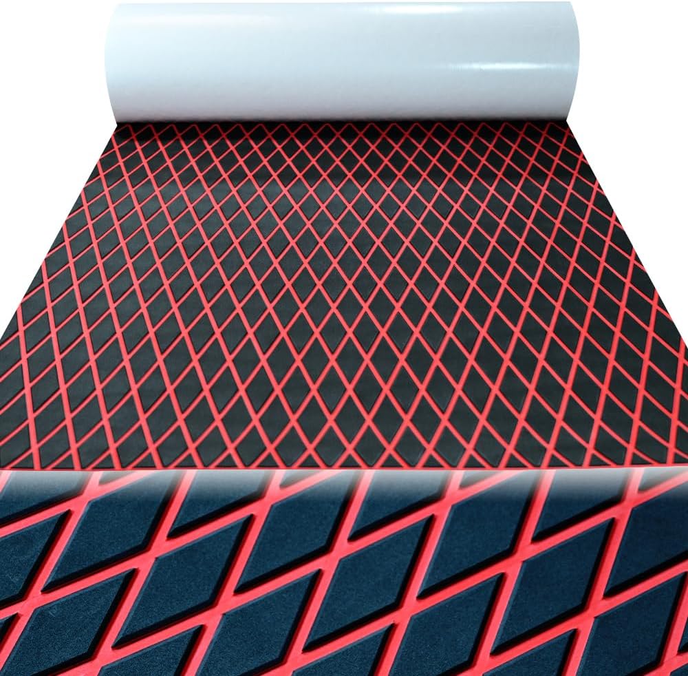 98.4"×45.2" self-adhesive boat flooring eva foam boat decking sheet non-slip for fishing suitable for yachts,gardens,kart,etc 98.4" x 37.7" new product diamond pattern black and red