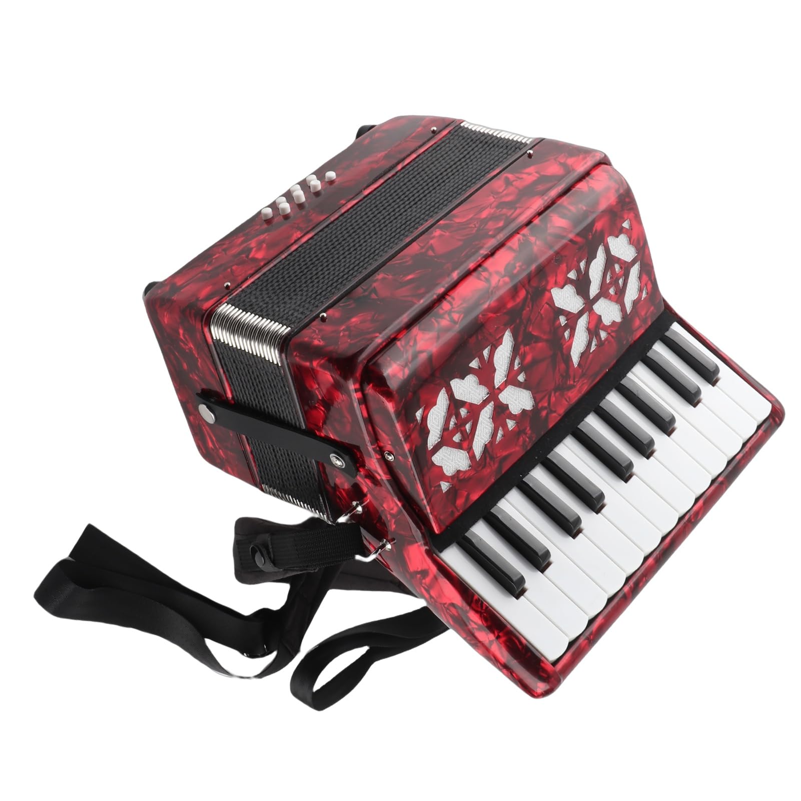 Akordeon, 8-basowy 22-klawiszowy Instrument Muzyczny dla Początkujących, ze ściereczką do Czyszczenia i Paskiem, Znakomicie Wykonany i Ergonomiczny Kształt dla Dzieci i Studentów