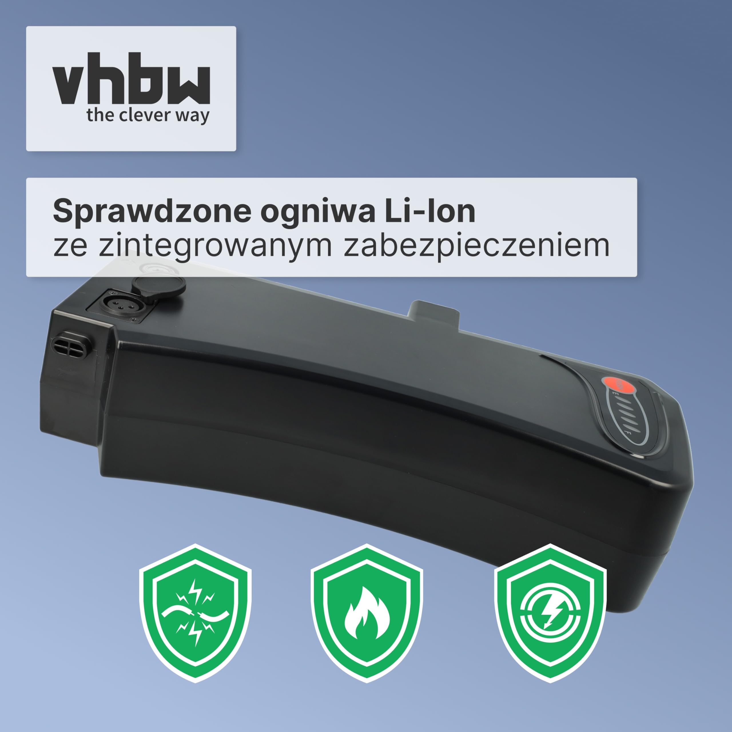 vhbw Akumulator Zastępczy dla Samsung 10ICR19/65-4, SDI-3610C, SDI-3611C, SDI-3612B do E-Bike (10,4 Ah, 36 V, Li-Ion) - Czarny
