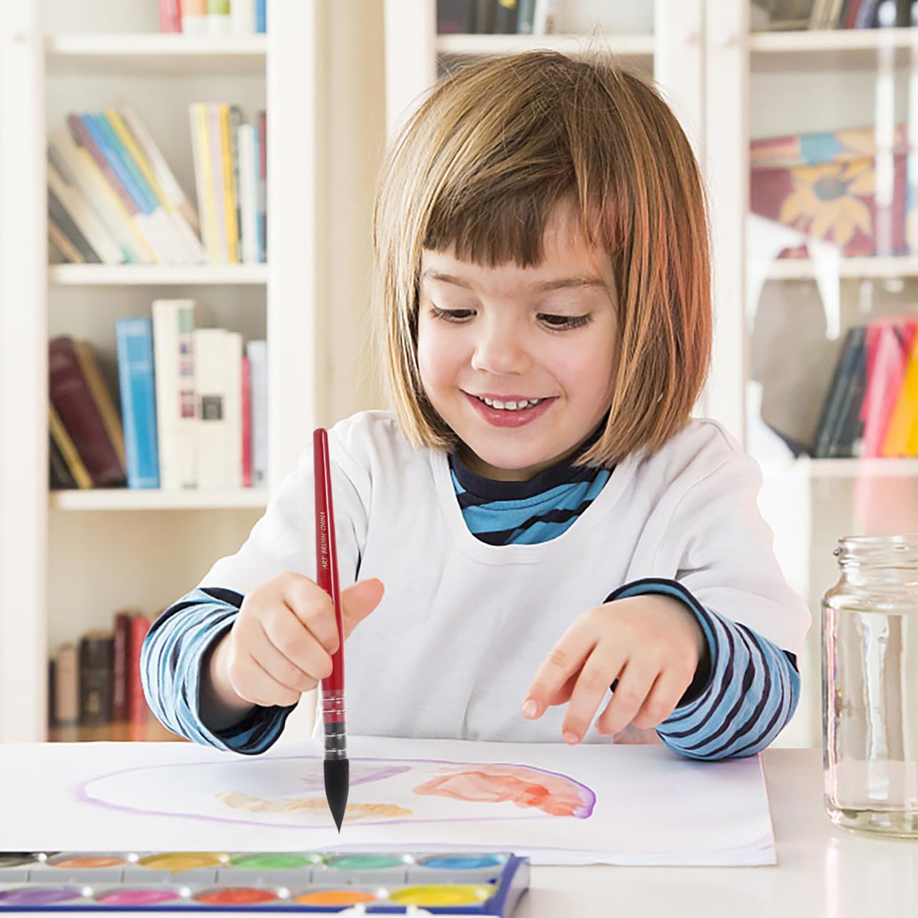 Lurrose 2sätze Nylon Pinselset Für Künstler Teiliges Set Mit Holzgriffen Verschiedenen Für Präzise Maltechniken Und Große Flächen Für Schule Feste Und Veranstaltungen
