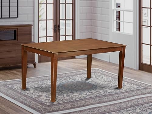 Miniatura 2 de East West Furniture CAT-MAH-S Mesa de comedor de cocina Capri, una mesa rectangular de madera con patas resistentes, 36 x 60 pulgadas, caoba