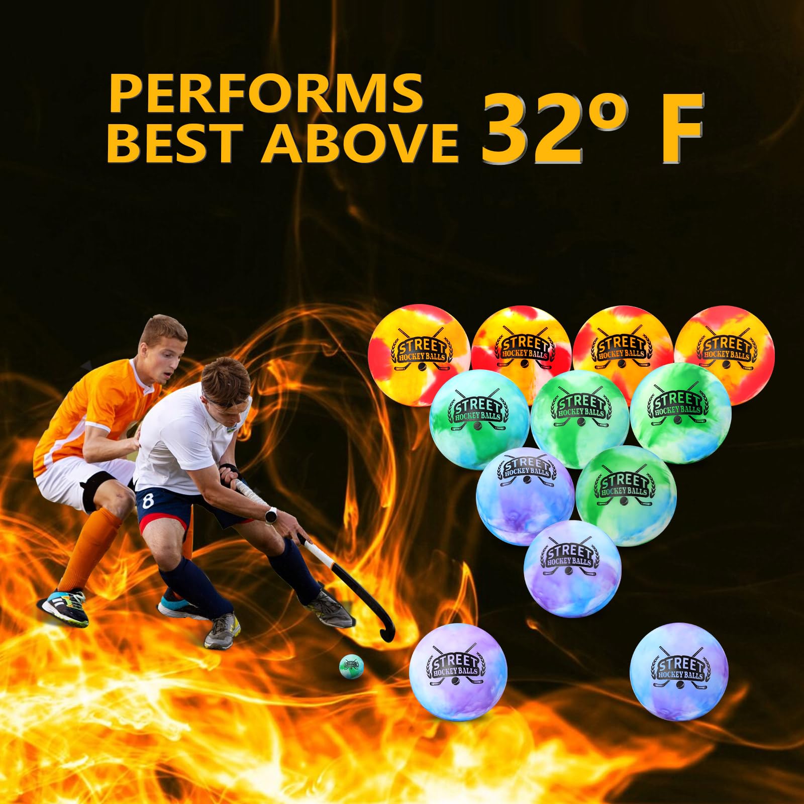 Palline Da Hockey Su Strada CHCAES - 6 Pezzi, 6.6 Cm, Alta Densit&agrave;, Senza Rimbalzo, Per Interni Ed Esterni