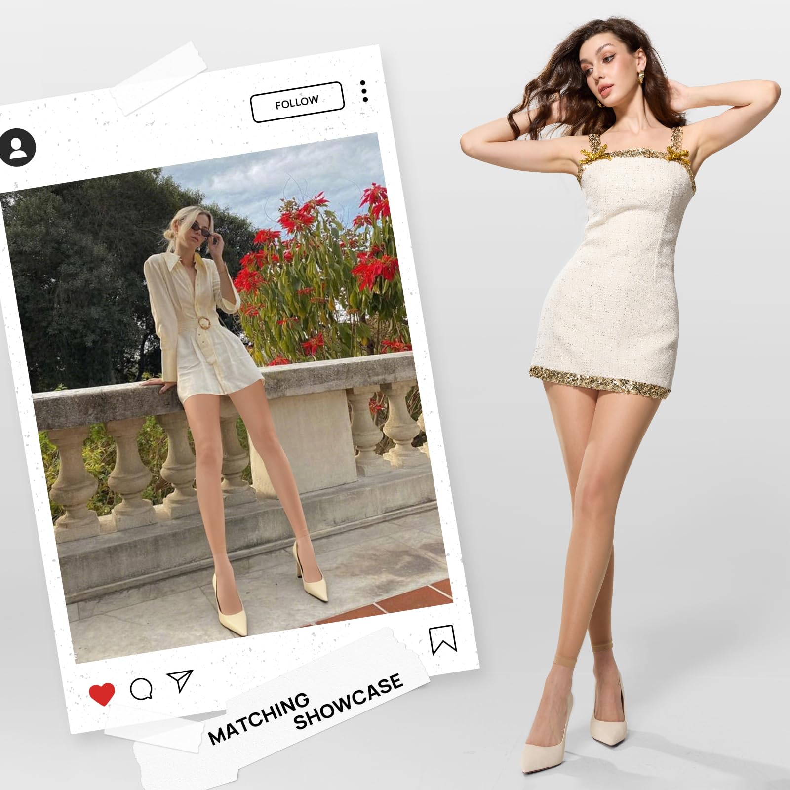 MANZI Collants transparents sans pieds avec contrôle du ventre, soutien léger, collant gainant le corps