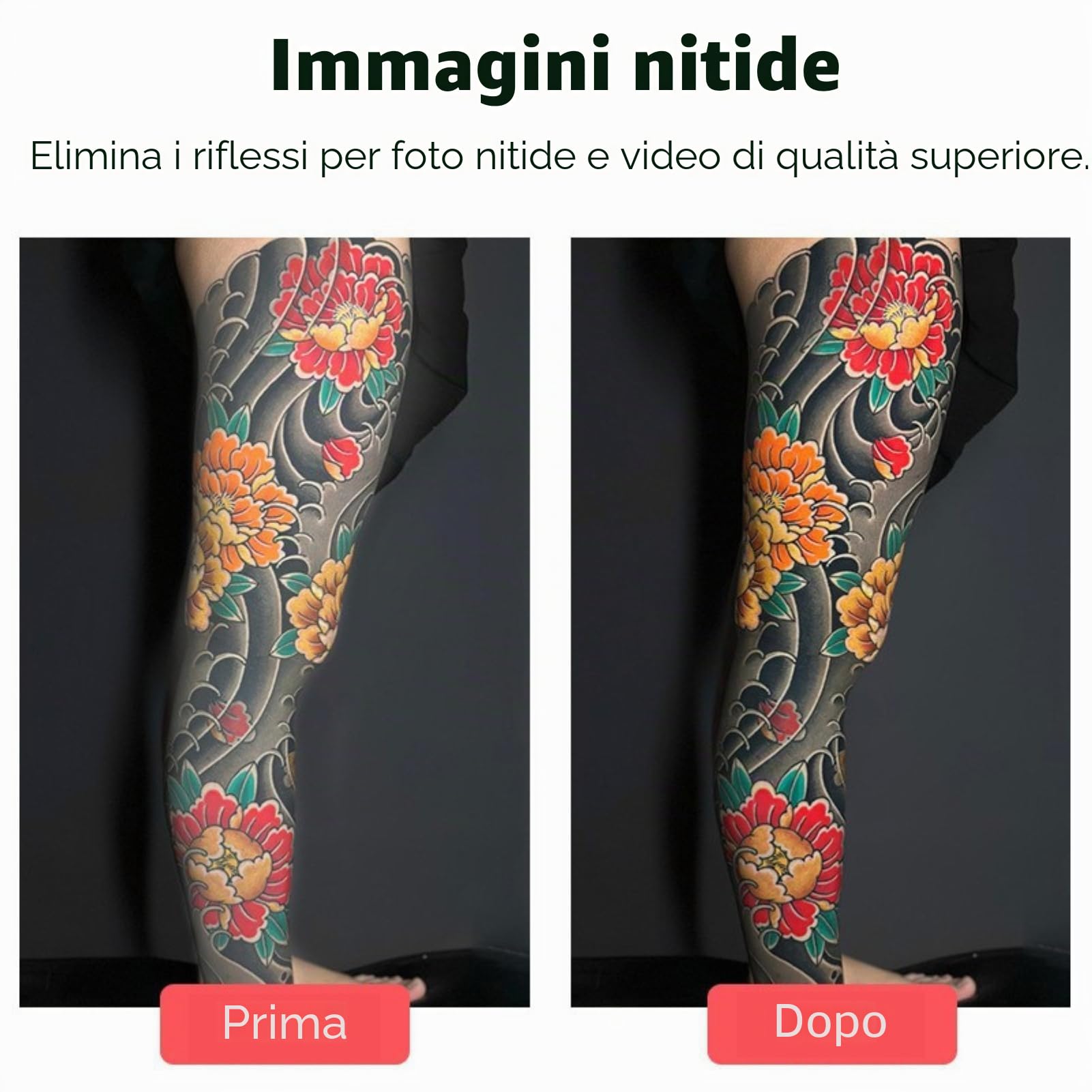 Tattoo Light with Stand, LED Tattoo Work Light con Lente Circolare Polarizzata, Luminosità Regolabile Fotografia Selfie Light per Tatuaggio Artista Regali, Tatuaggio Attrezzature