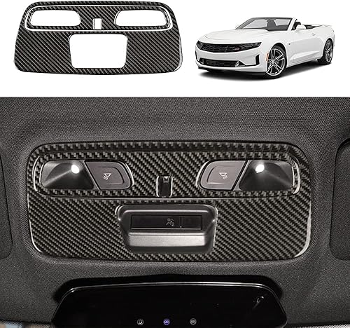 Cubierta de fibra de carbono para lámpara de lectura, panel de calcomanías, cubierta interior para Chevrolet Camaro 2016 2017 2018 2019 2020