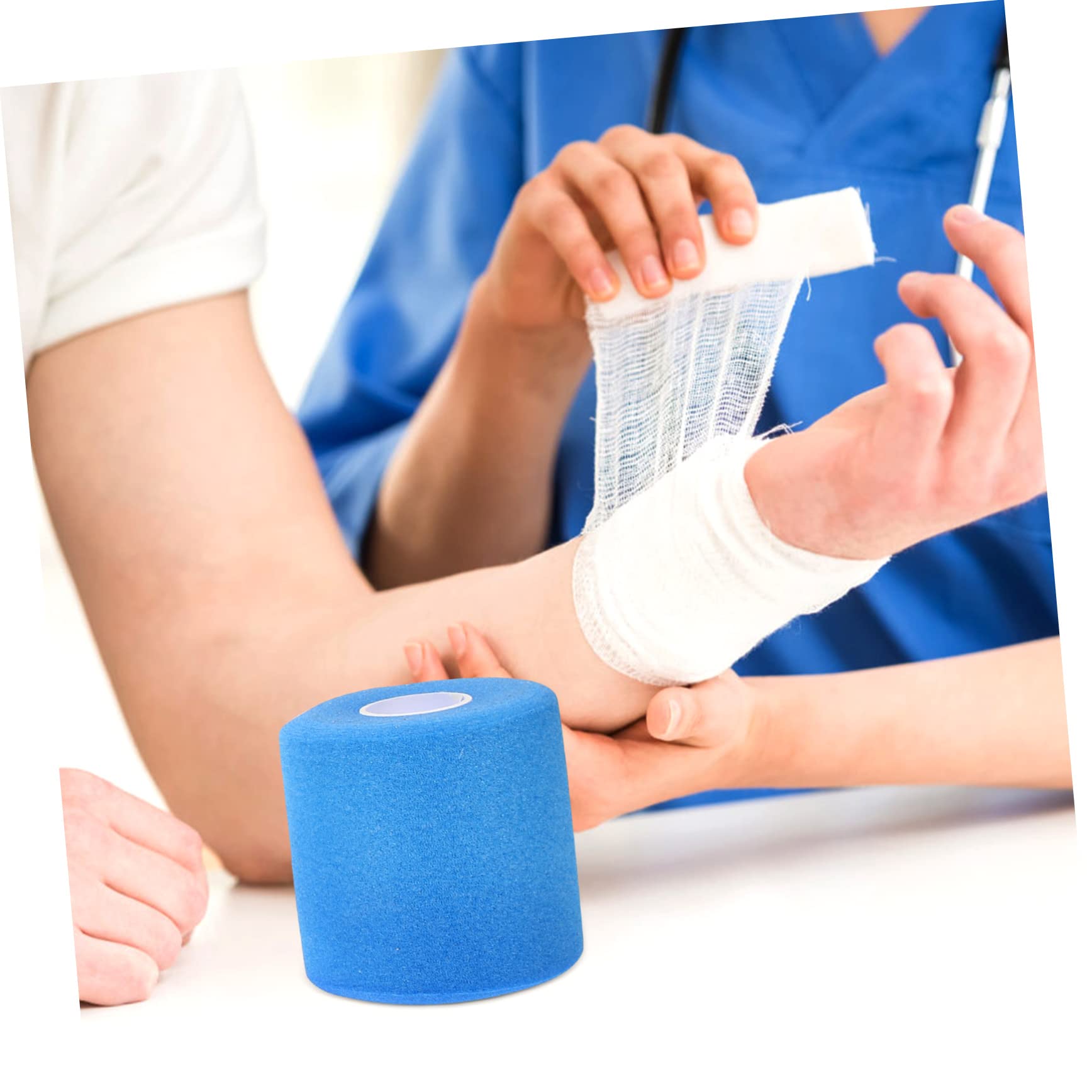 Toddmomy 2 Ensembles Bandes Élastiques De Préparation Bandages Pour Peau Peau Blanc Bleu Noir Pour Athlètes Et Soutien Musculaire 4 Rouleaux*2