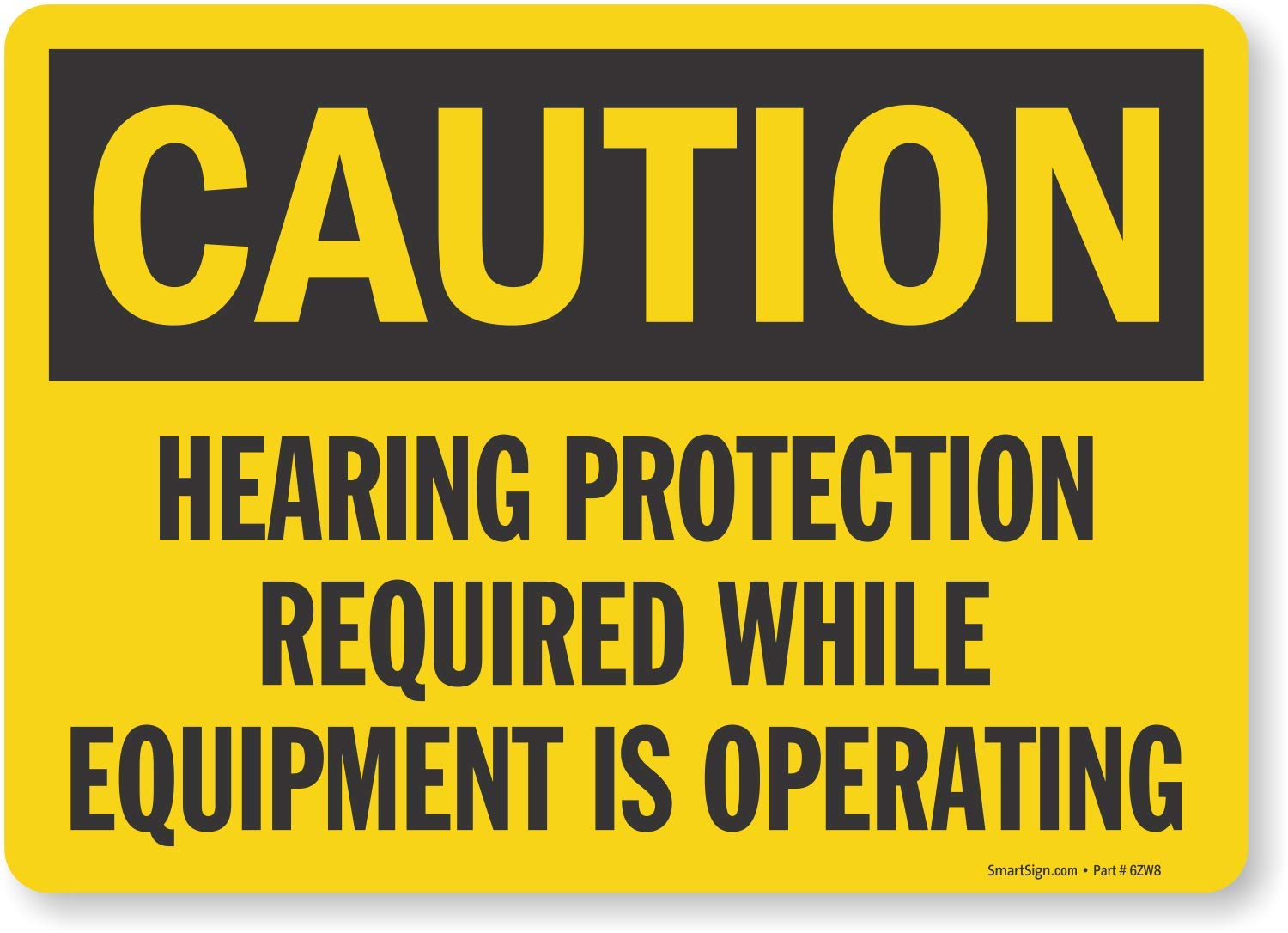 OSHA Safety Sign - Caution: Wear Your Fall Protection, 7x10 Inch Adhesive Vinyl, Black On Yellow