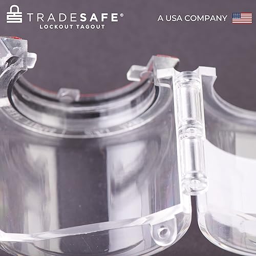 Miniatura 9 de TRADESAFE Bloqueo de la cubierta del botón de parada de emergencia cubierta redonda transparente para interruptor de botón, diámetro de orificio de