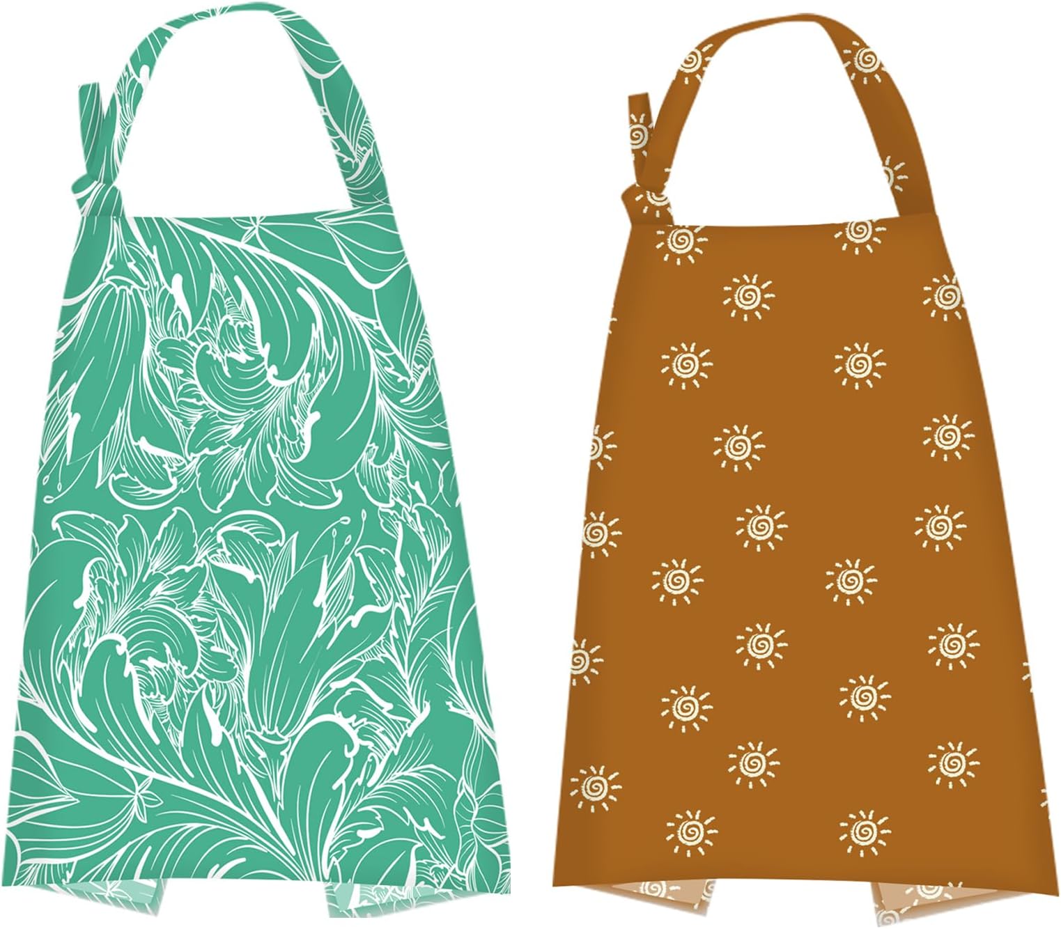 2Pack Nursing Cover for Breastfeeding Brown and Green