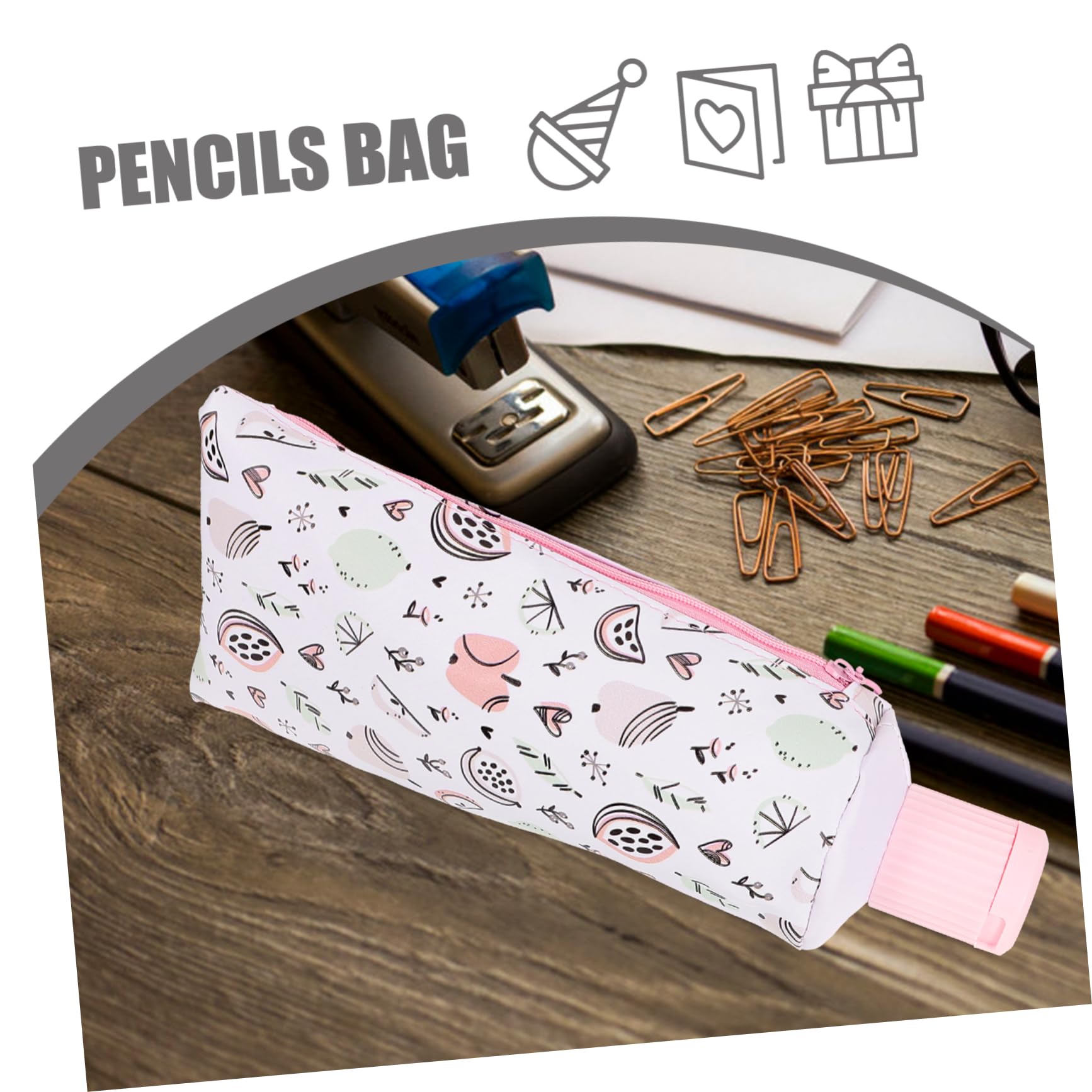 DOITOOL Trousse à Crayons Zippée en Cuir Portable et Multifonction, Design Compact et Cartoon, pour Ranger Stylos et Fournitures Scolaires Un Paquet à Dos