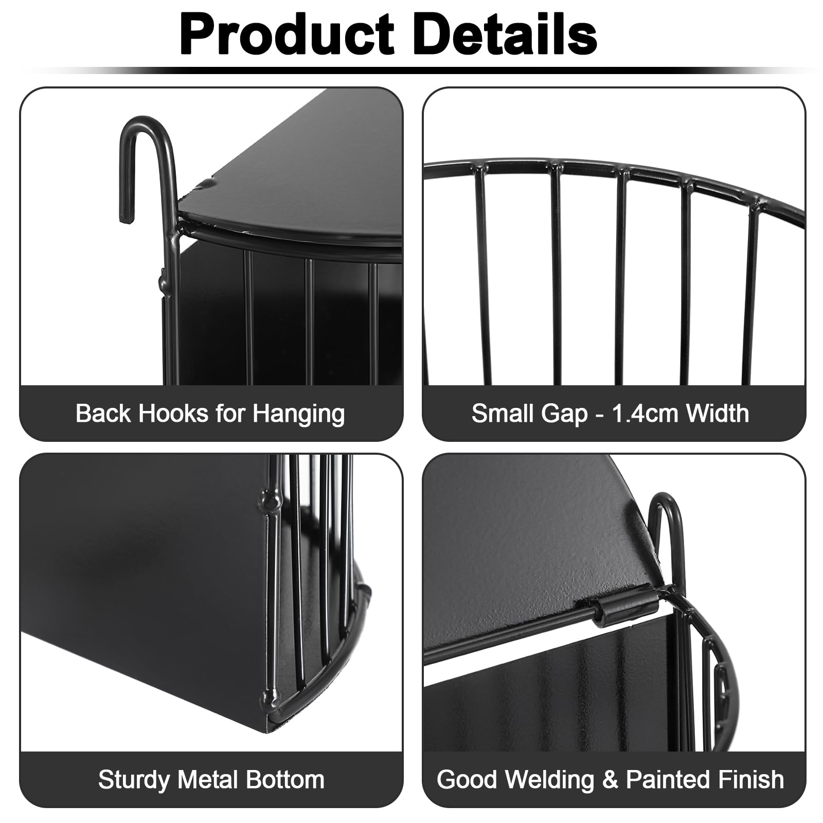 Upgraded Hay Rack for Rabbits, Bunny Feeder for Guinea Pigs Chinchillas, Black, Hanging Hay Feeder with Lid, Bunny Feeding Holder, Metal, Semicircular, Chinchilla Cage Accessories - image 5