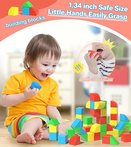 Miniatura 6 de Bloques magnéticos para niños pequeños, juguetes de construcción creativos, bloques sensoriales coloridos apilables con imán, juego de cubos de