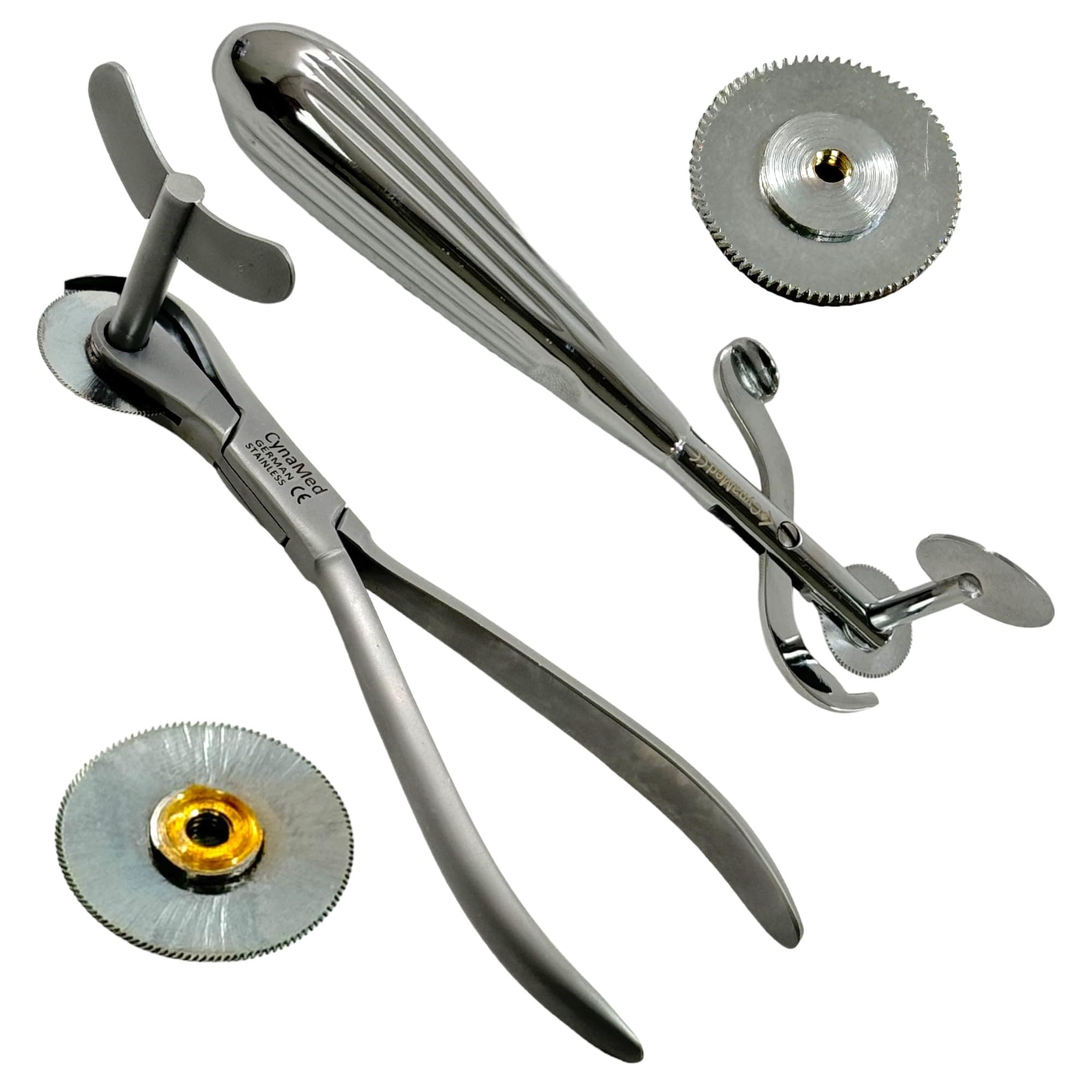 Finger Ring Removal Cutters with Lever Guard - First Aid, Fire Rescue, EMT Tool, Finger Ring Cutting Plier Style Device, Circular Rotating Blade (Chrome + Heavy Duty (2 PK))