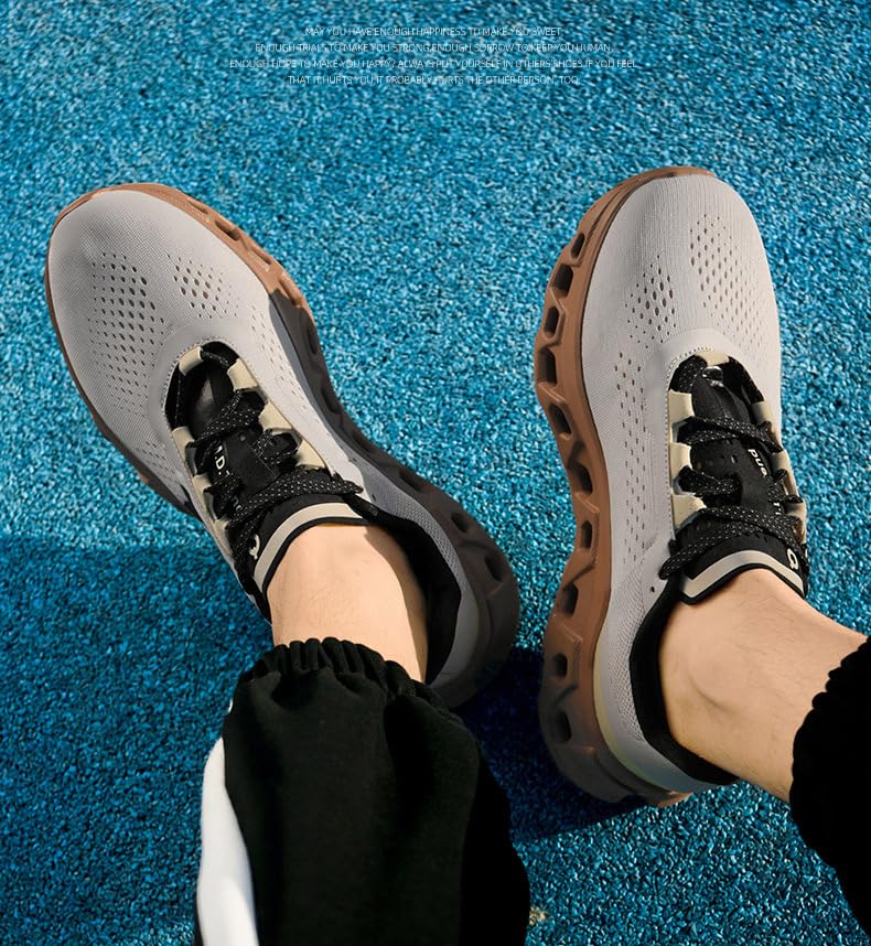 Men's Running Sneakers Shoes Comfortable Cushioned Mens Road Running Shoes, Slip on Breathable Soft Bottom Casual Athletic Shoes, Walking Tennis Jogging Workout Men Wide Trainers2