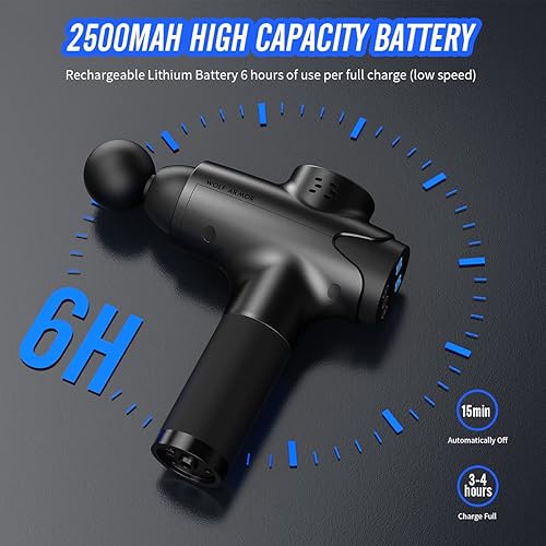 Miniatura 2 de Pistola de masaje de tejido profundo pistola de masaje de percusión para atletas alivio del dolor masajeador muscular portátil con 6 cabezales de