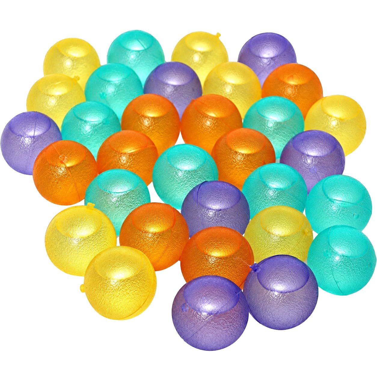 32-Pack Reusable Ice Cubes for Drinks, Colorful Refreezable Balls