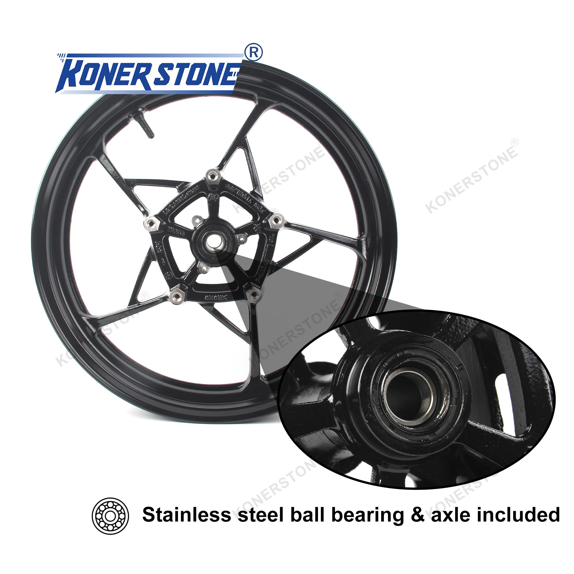 Llantas delanteras 3.5 x 17 pulgadas para Ninja 650 Z650 Z900 2017-2025 / Z900SE 2022-2025 Accesorios Z900 Z650 Ninja 650 Rueda 2018-2021