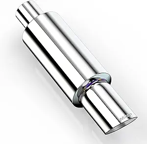 MZS Stainless Steel Straight-Through Exhaust Muffler Tip 2" Inlet 3" Outlet 15" Length