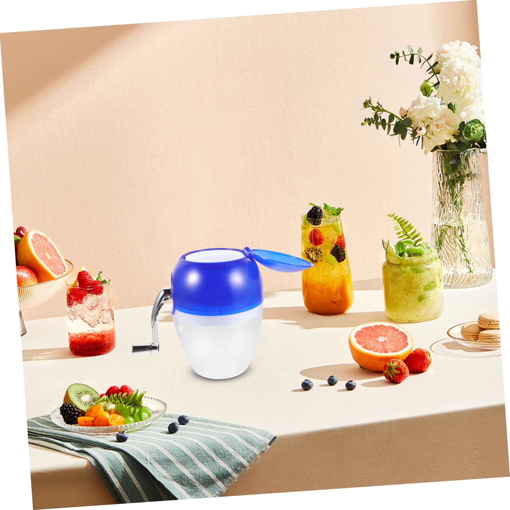 Mikinona Portable Manual Ice Shaver Machine Ice Crusher for Home Use Restaurants Desserts Efficient Hand Crank Design for Shaving