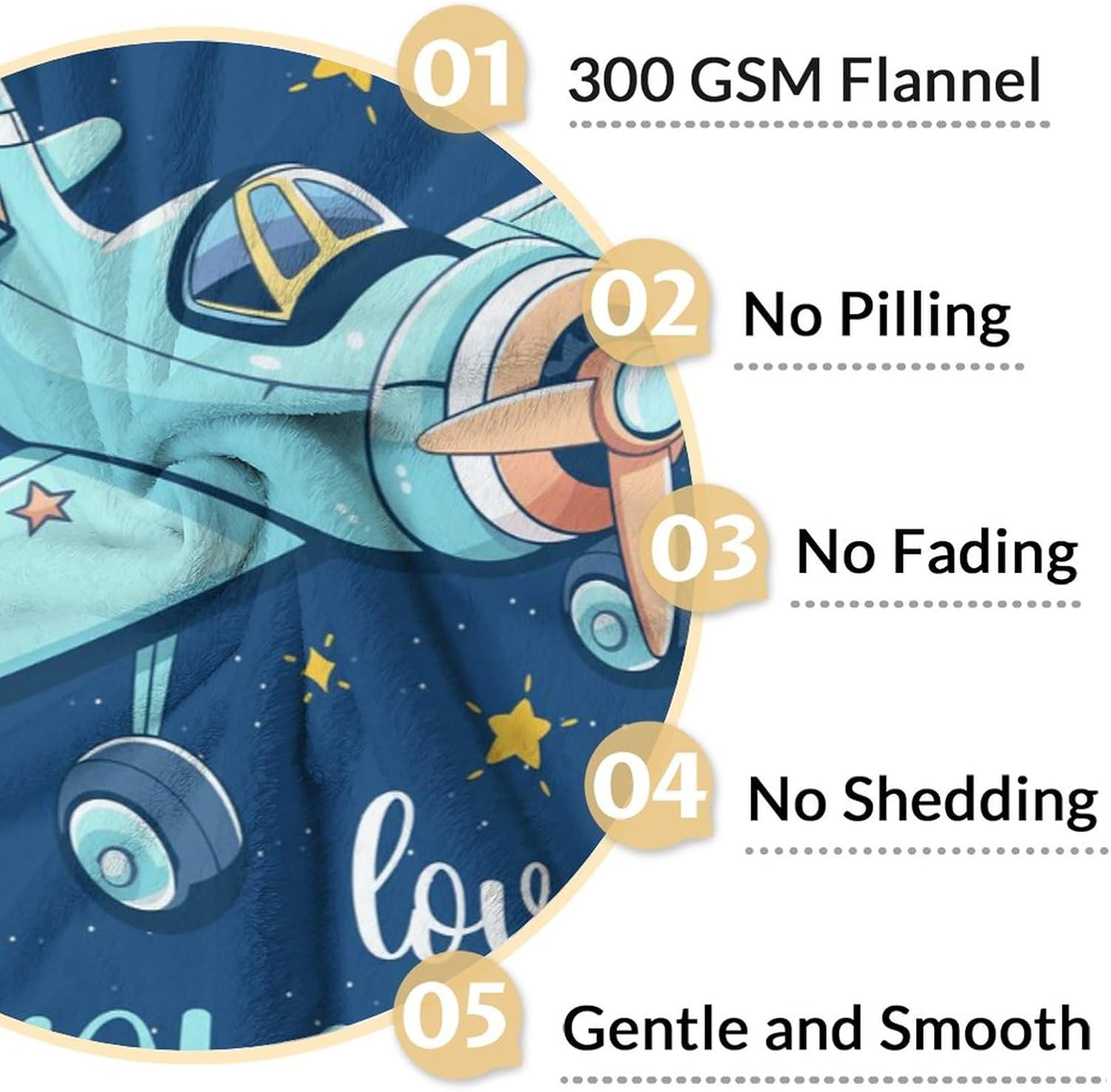 Personalized Airplane Blanket for Boys - 60x80 Inches Soft Fuzzy Cozy Blankets Gifts for Kids Adults - Blue Plane Throw Blanket for Couch, Living Room & Bed