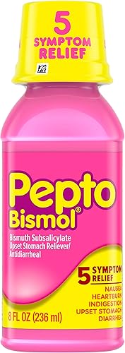Pepto Bismol Líquido para náuseas, acidez estomacal, indigestión, malestar estomacal y diarrea alivio rápido para 5 síntomas, sabor original, 8 onzas