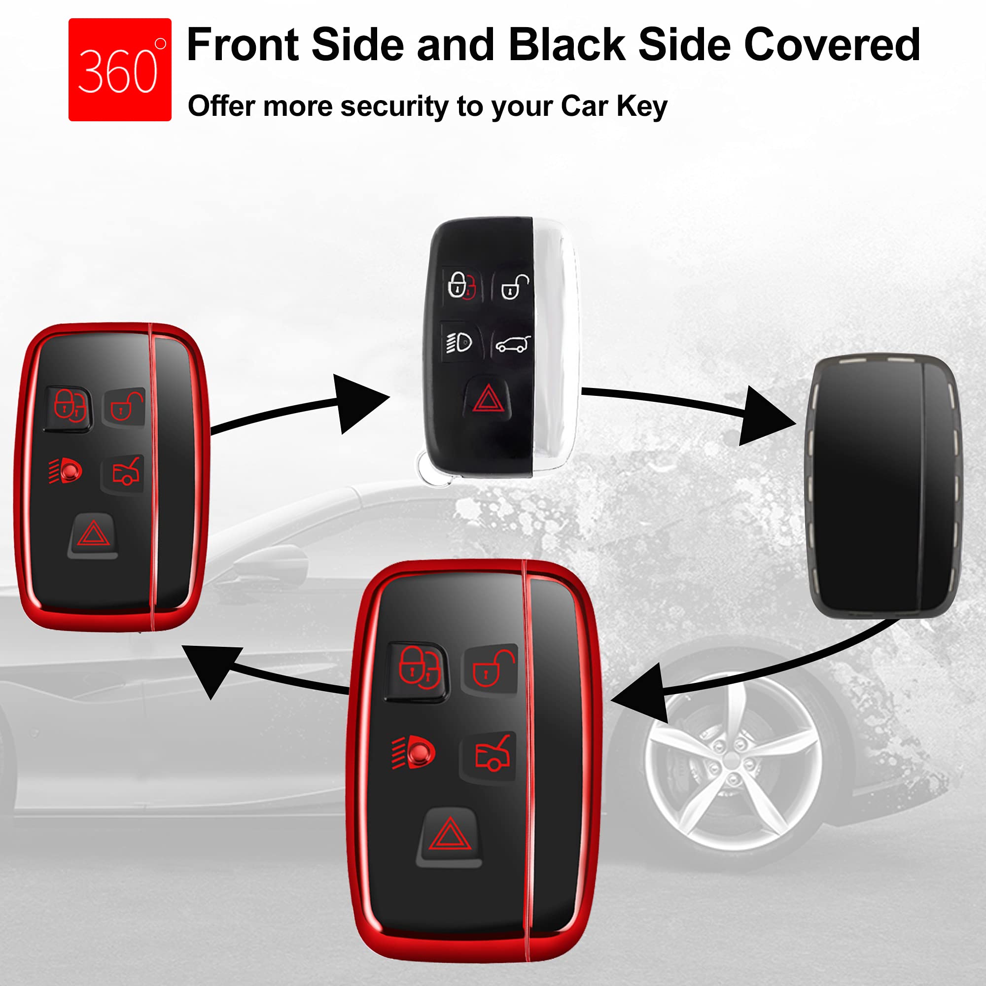 Housse De Clé En Silicone TPU Pour Range Rover & Jaguar - Protection Anti-Choc Et Style