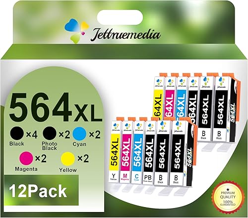 564XL Paquete de 12 cartuchos de tinta compatibles con HP 564 XL con impresora DeskJet 3520 3522 Officejet 4620 Photosmart 5520 6510 6515 6520 7520 disponible en Yaxa Guatemala