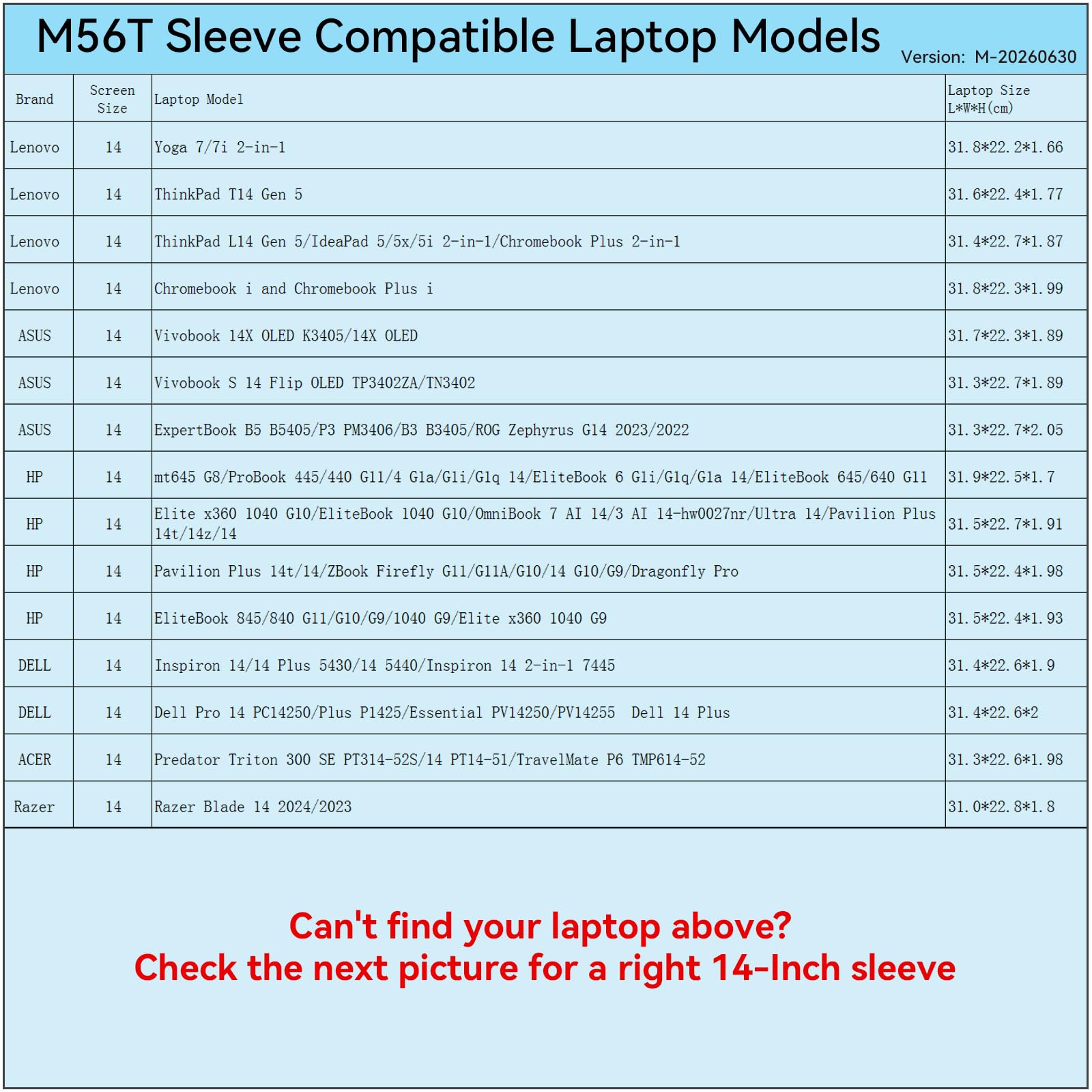 Smatree M56TP Twarde ochronne 14 cali Etui na laptop do HP/DELL/Lenovo