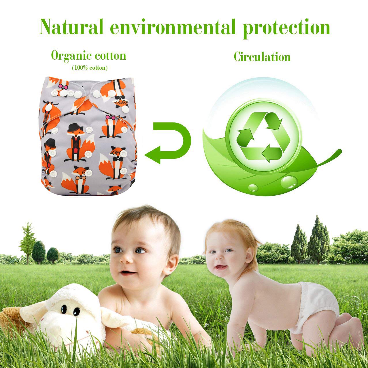 Baby Stoffwindel waschbar wiederverwendbare Windeln Taschenwindel für die meisten Babys und Kleinkinder (DIP01)