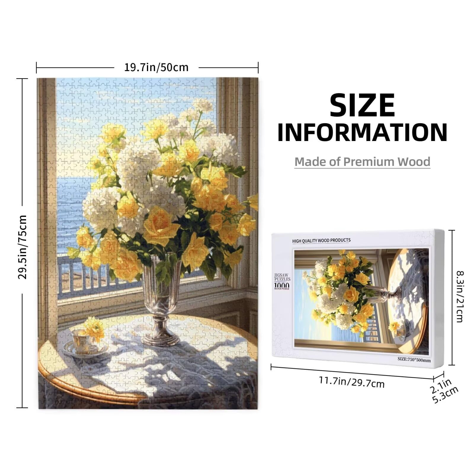 Fleur Puzzle Rose 3000 Pièces Adultes, DIY Puzzles Classiques Art avec Boîte d'emballage et Photos de Référence, Relaxation/Soulagement du Stress/Jeux Amusants, Creatif Cadeau pour Femme M-1504