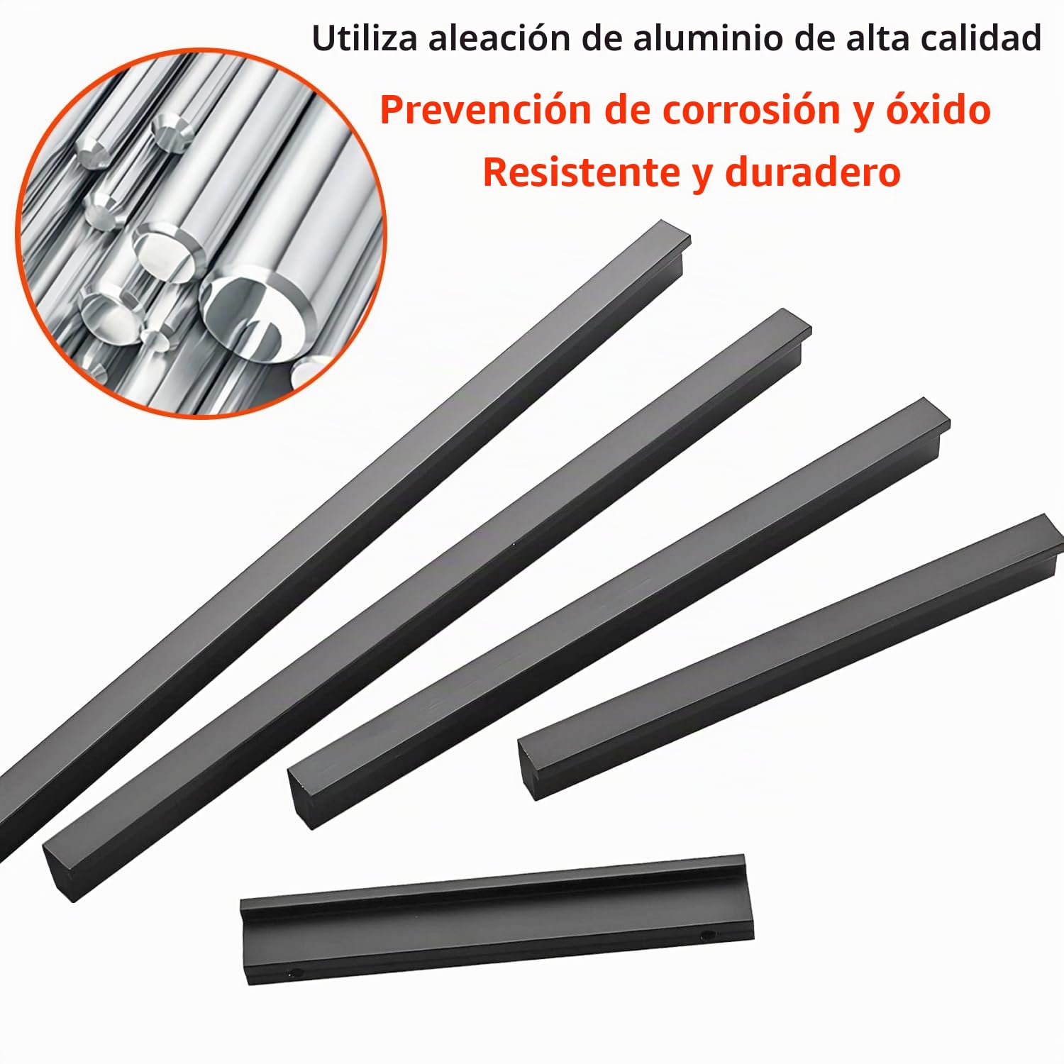 Qrity 10x Gabinete Manija de la Puerta de Aluminio Armarios Armarios Tirón de la Manija Conjunto Hogar Muebles de Cocina Hardware Perillas (160mm)
