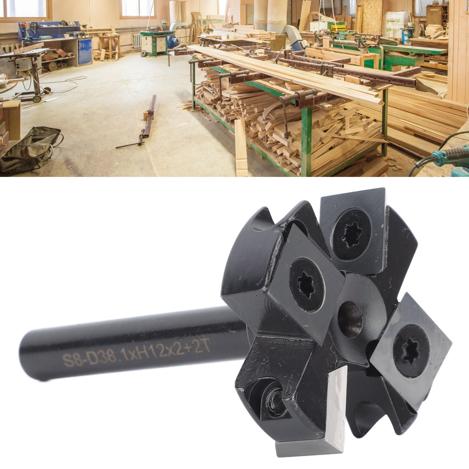 Frez do napawania CNC Spoilboard Trzpień 8 mm Frez z węglików spiekanych ze stali wysokowęglowej 4-rowkowa strugarka do spłaszczania płyt 1 1/2 Średnica cięcia do maszyn CNC do