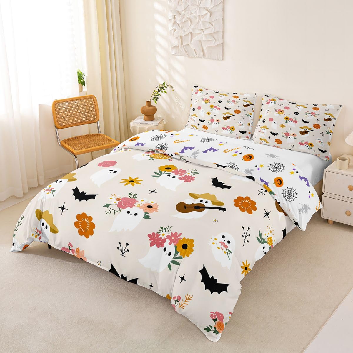 Homewish Copripiumino per letto super king size, motivo floreale con