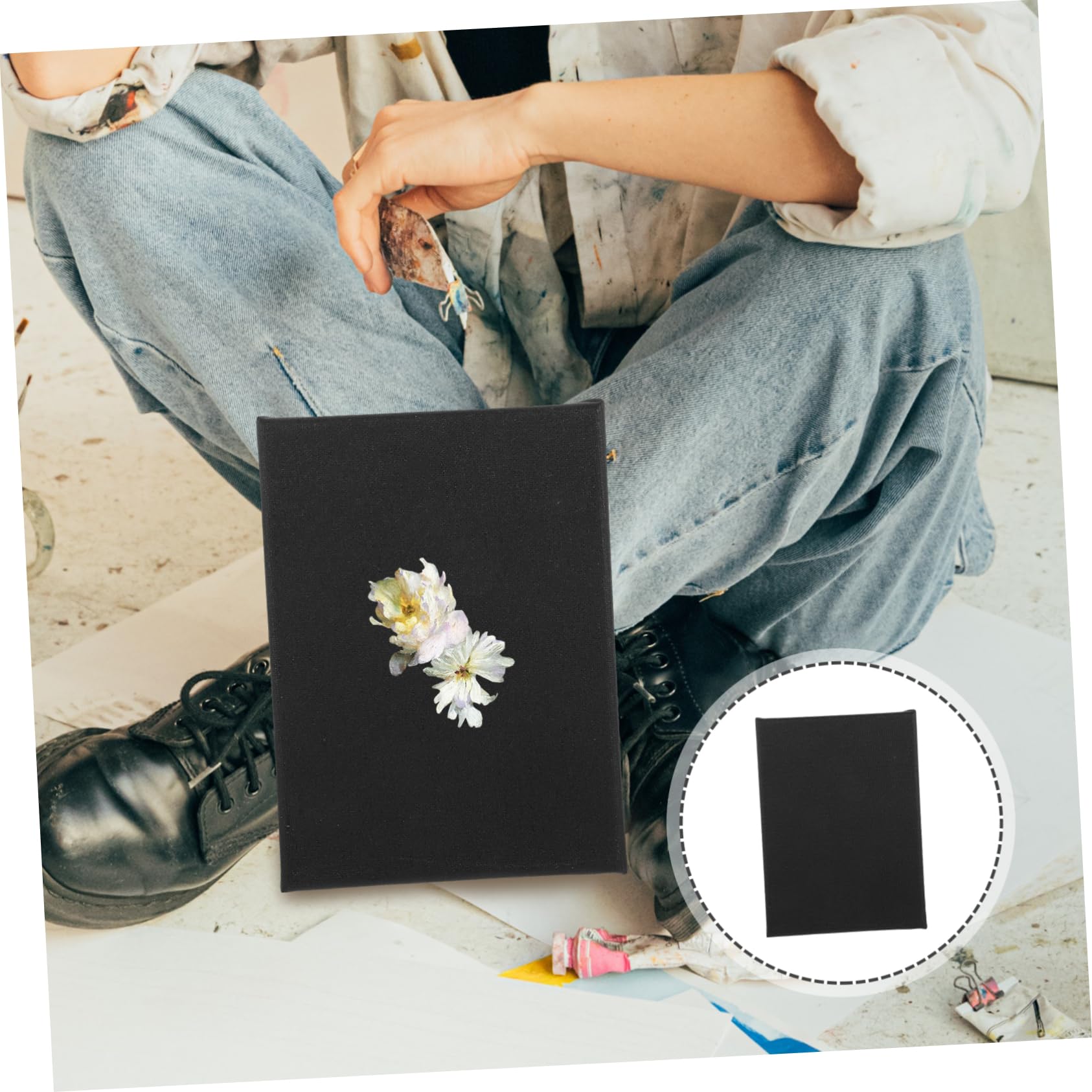 ARTIBETTER Black Picture Frame Oil Painting Frames Acrylic Painting Board DIY Supplies