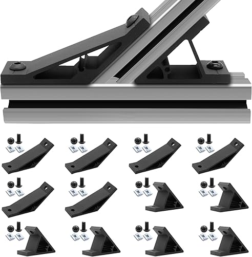 Miniatura 292 de 10 unids 2020 placa de extrusión de aluminio conector esquina L soporte 8020 V ranura hardware ranura T accesorios con tuercas en T y tornillos