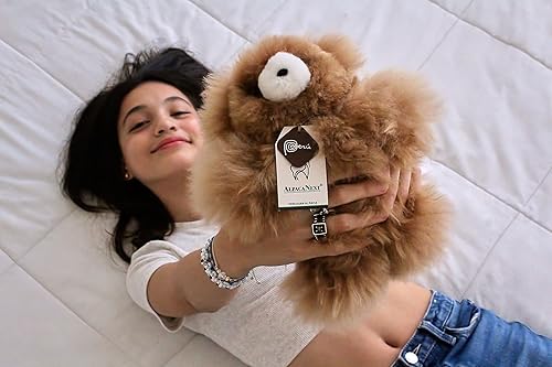Miniatura 22 de Ositos de peluche suaves y tiernos de alpaca para bebé, 9 pulgadas, animal de peluche de alpaca premium hecho a mano en piel auténtica de Alpaka.