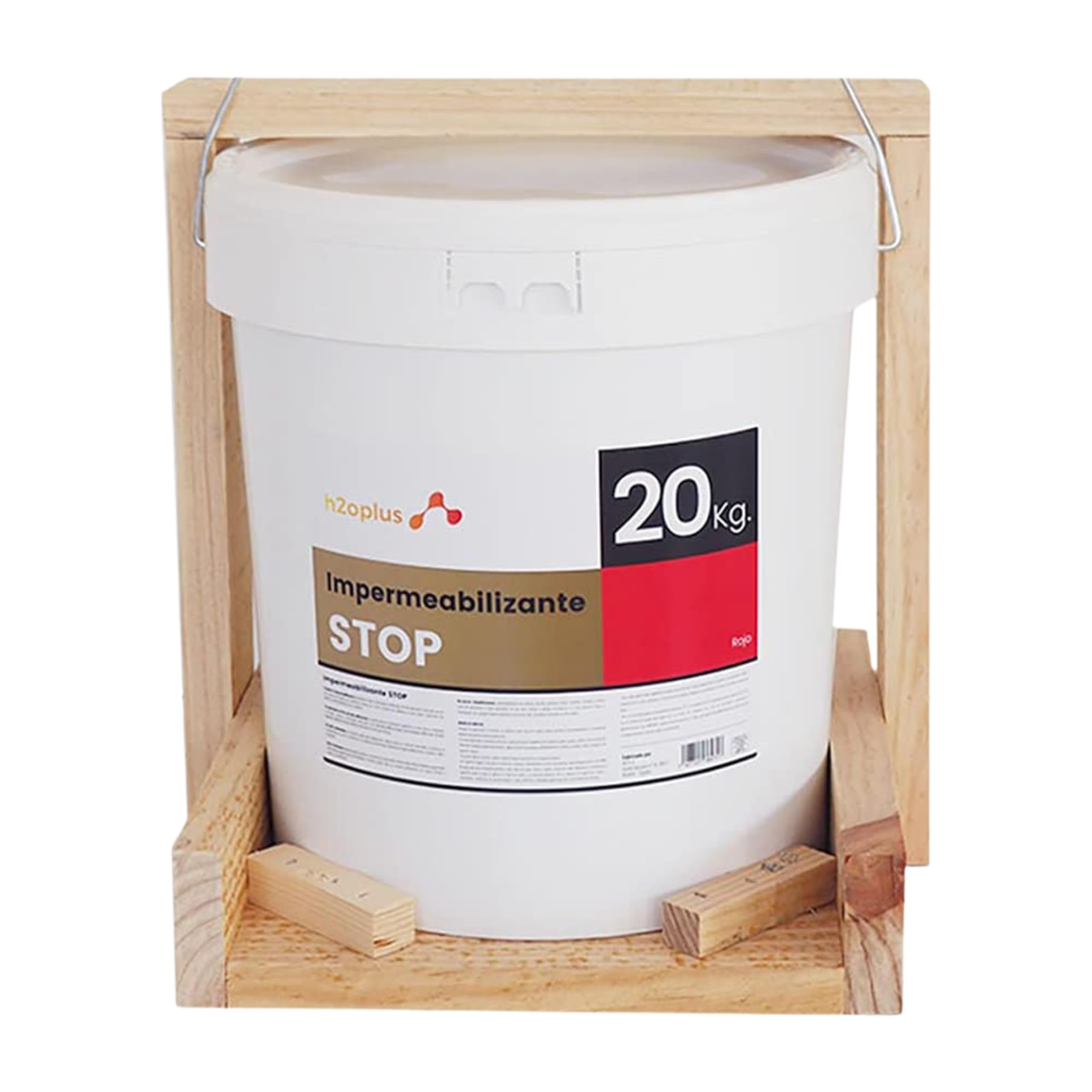 Elastyczna Powłoka Hydroizolacyjna STOP - Farba Wodoodporna na Tarasy i Dachy - 100% NATURALNY produkt na bazie wody, BEZ ZAPACHU rozpuszczalników chemicznych - Czerwony - 20KG (16,6L)