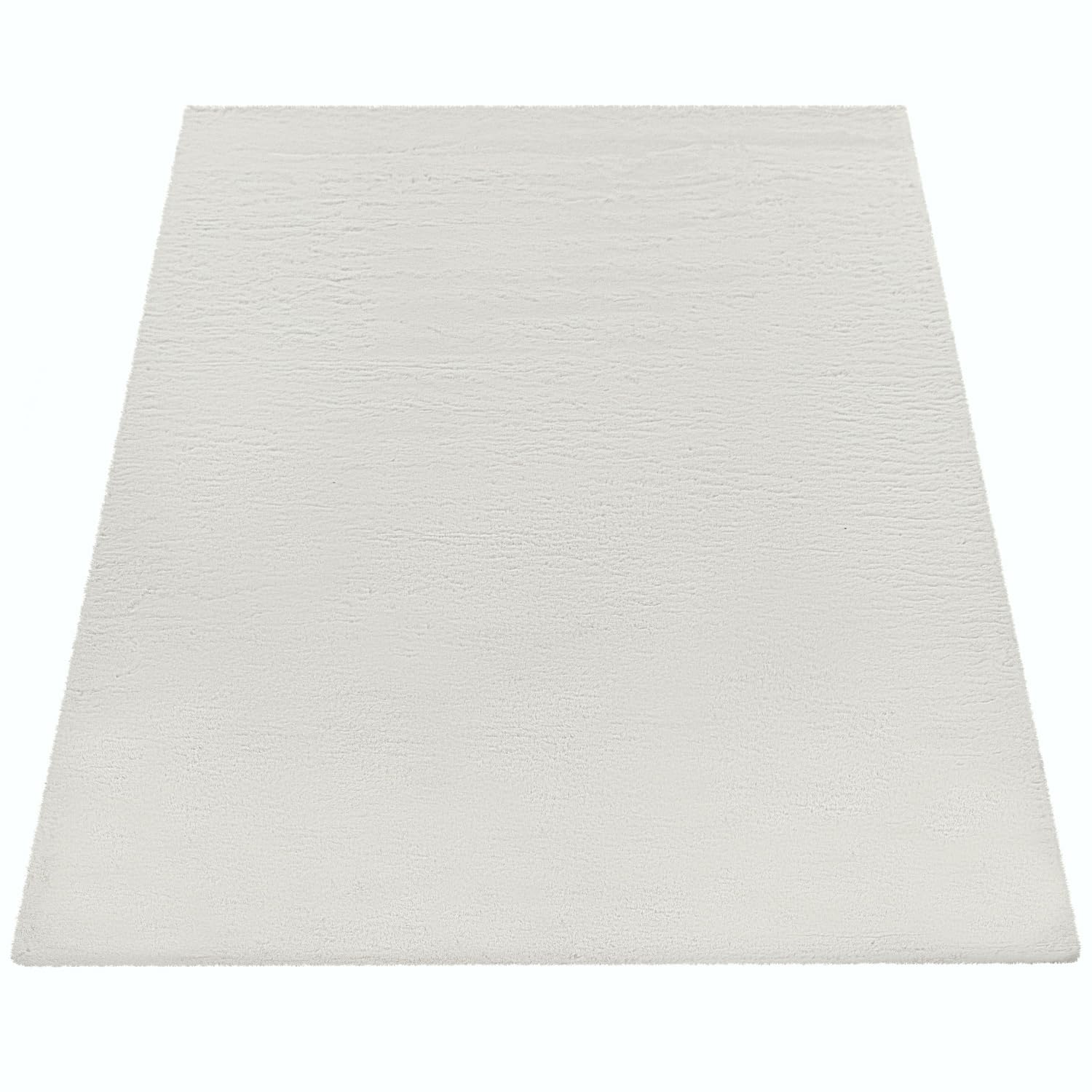 Paco Home Hochflor Teppich Wohnzimmer Schlafzimmer Shaggy Modern Flauschiger Fellteppich Weich Fell Imitat Kunstfell Einfarbig, Grösse:200x290 cm, Farbe:Creme
