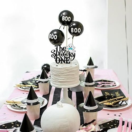 Vista 117 de Rsstarxi 1 paquete de decoración espeluznante para tartas, fantasma, murciélago, araña, decoración de Halloween y primer cumpleaños Diseño 4