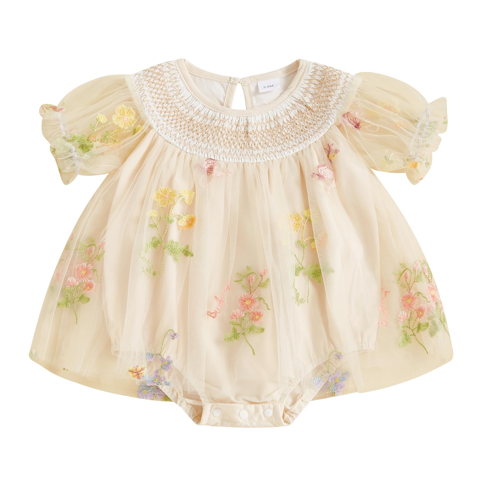 Infant Baby Girl Summer Clothes Lace Mesh Flower Short Sleeve Romper Tutu Dress Princess Dress Cake Smash Dress