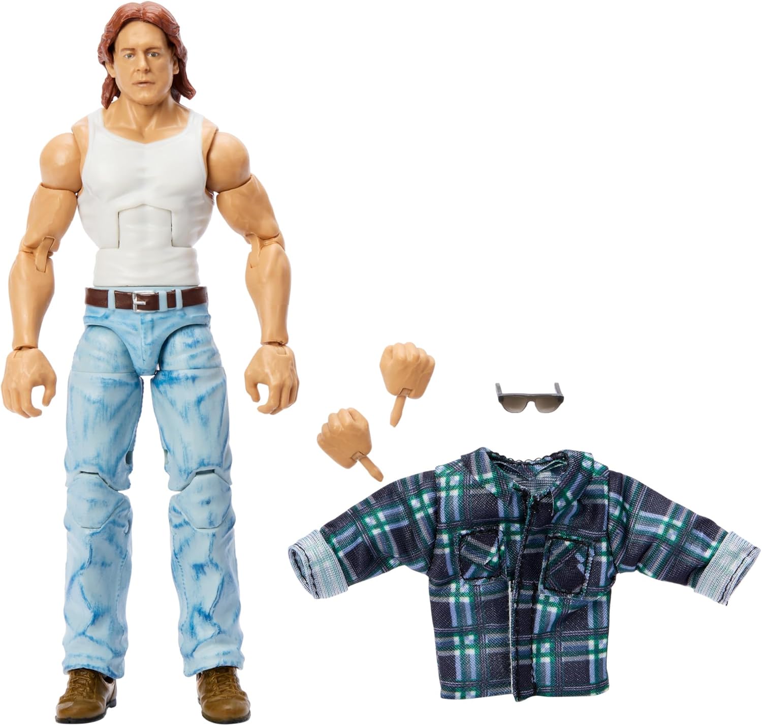Mattel WWE Elite Action Figure & Accessories, 6-inch Collectible “Rowdy” Roddy Piper as John Nada with 25 Articulation Points & Swappable Hands