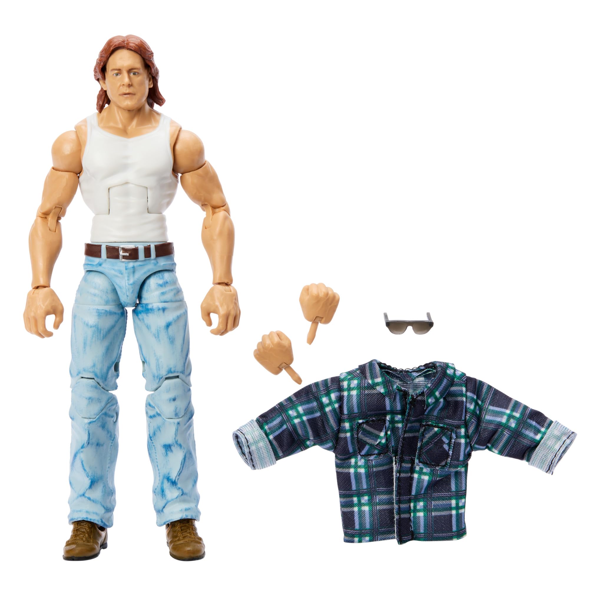 WWE Elite Action Figure & Accessories, 6-inch Collectible “Rowdy” Roddy Piper as John Nada with 25 Articulation Points & Swappable Hands, HTX25
