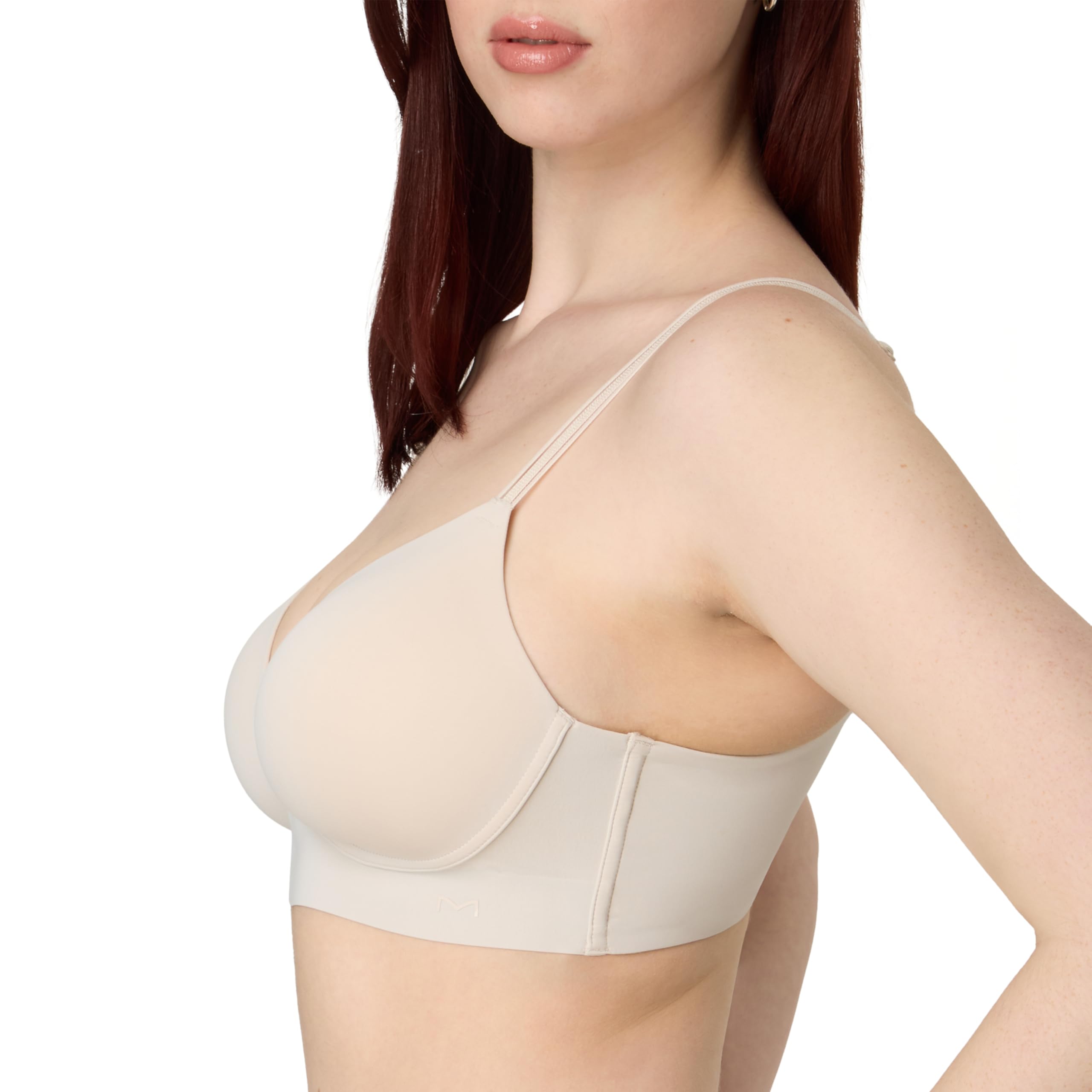Maidenform Damski biustonosz bez fiszbin, z fiszbinami i ramiączkami, Beżowy biszkopt, M