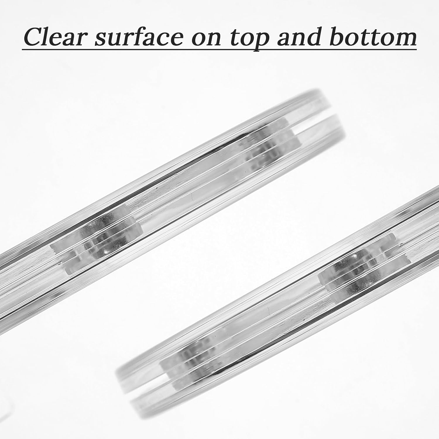 Small Lazy Susan Turntable 6 Inch, 10 Pack Clear Plastic Rotating Tray with Steel Ball Bearings for Spice Rack, Kitchen Pantry, Cake Display, Jewelry Organizer, DIY Craft Projects