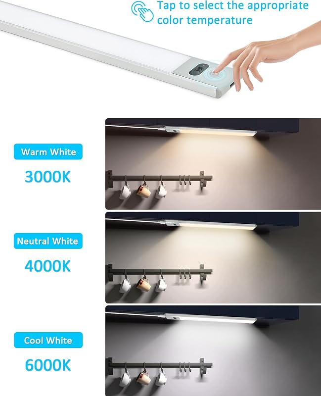 BOYIR 30cm Dimmable LED Szalag Érzékelővel 3 Szín Konyhai Munkalapvilágítás