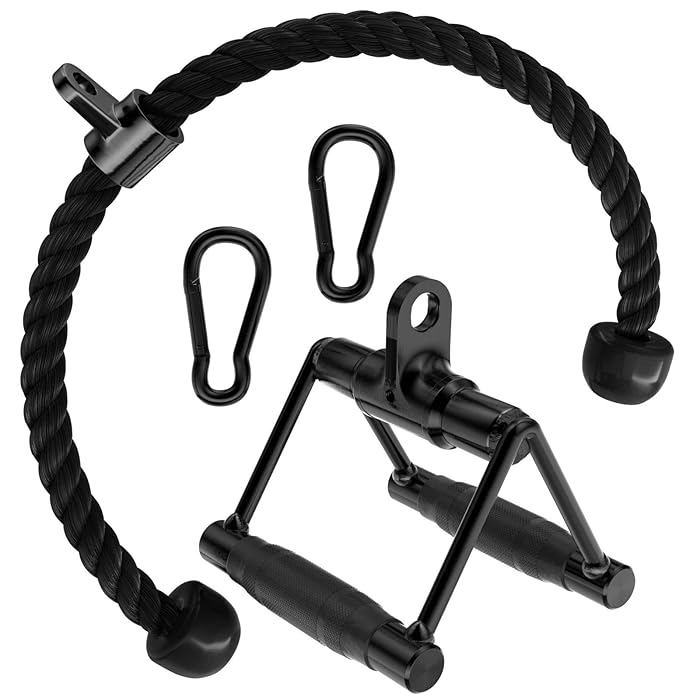 Buy allbingo Pro Black Steel Cable Attachment Handles,Ultra Heavy Duty