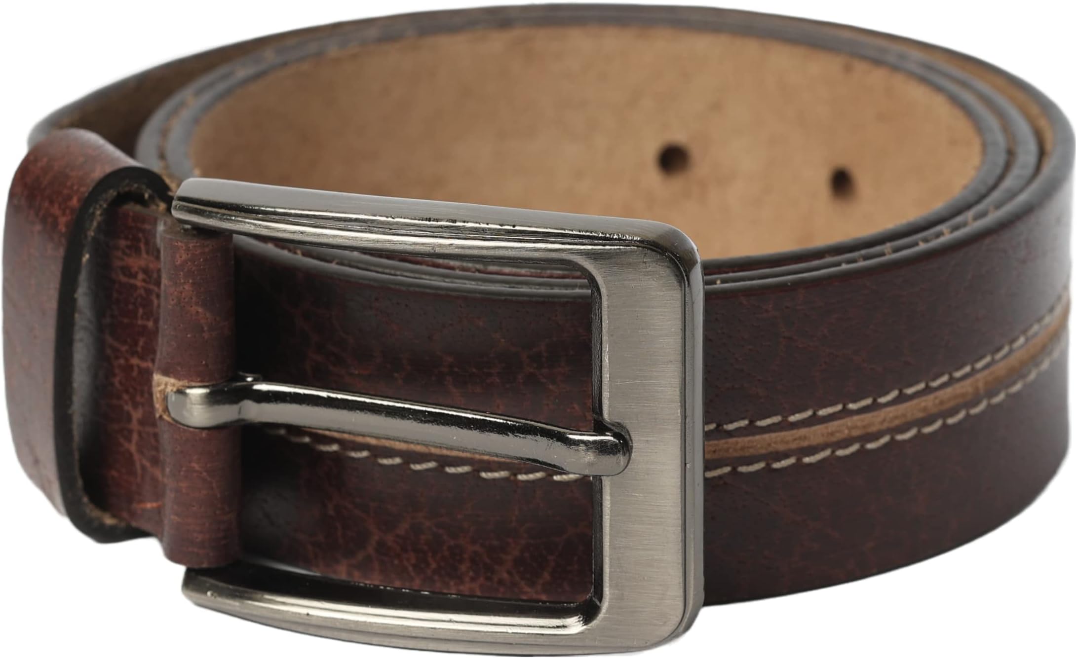 LEATHER DYNASTYPremium Brown Stitch Leather Belt for Men - Stylish and Durable | Genuine Leather Belt