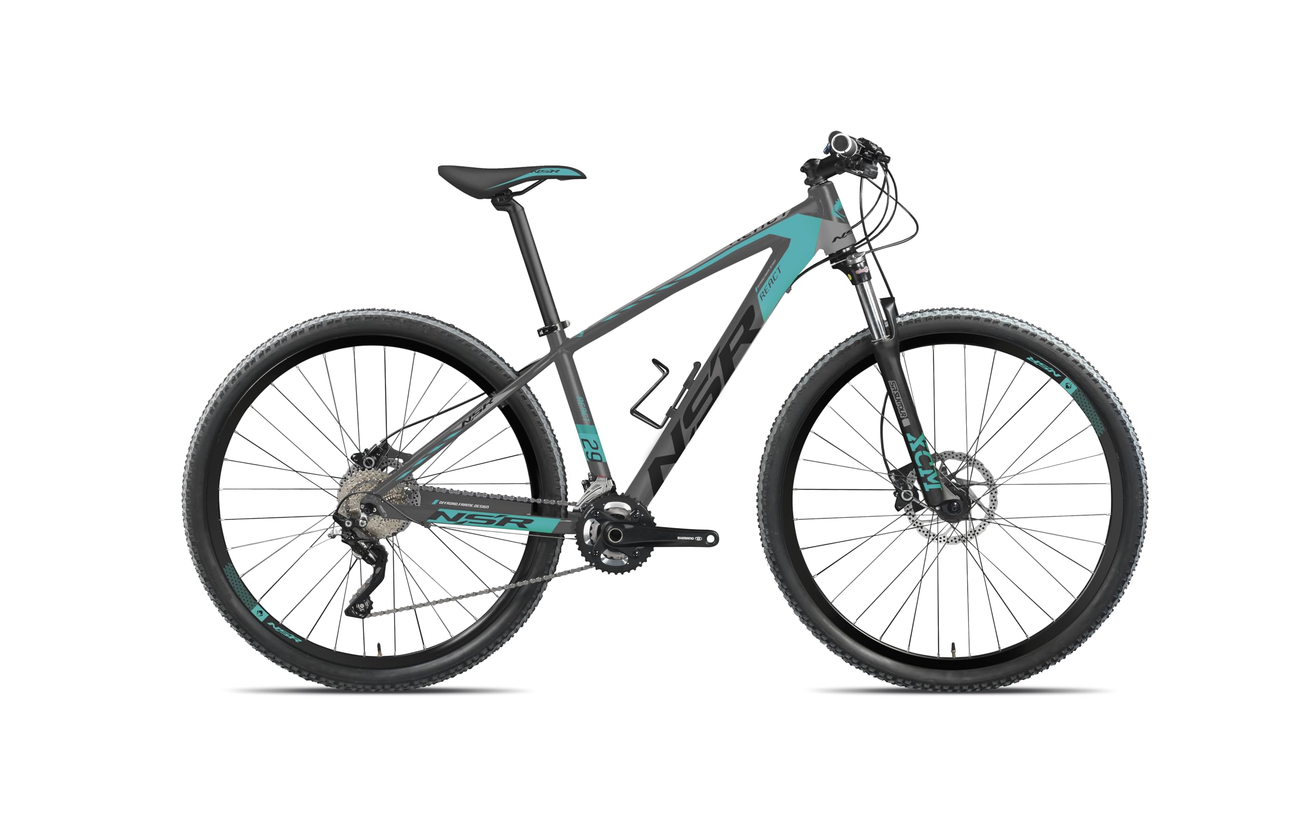 NSR 710 REACT 10V Mountain Bike 29 Pollici con Telaio in Alluminio, Cambio 10 Velocità, Freni a Disco Idraulici, Bici Tecnobike Uomo per Uso Stradale e Fuoristrada