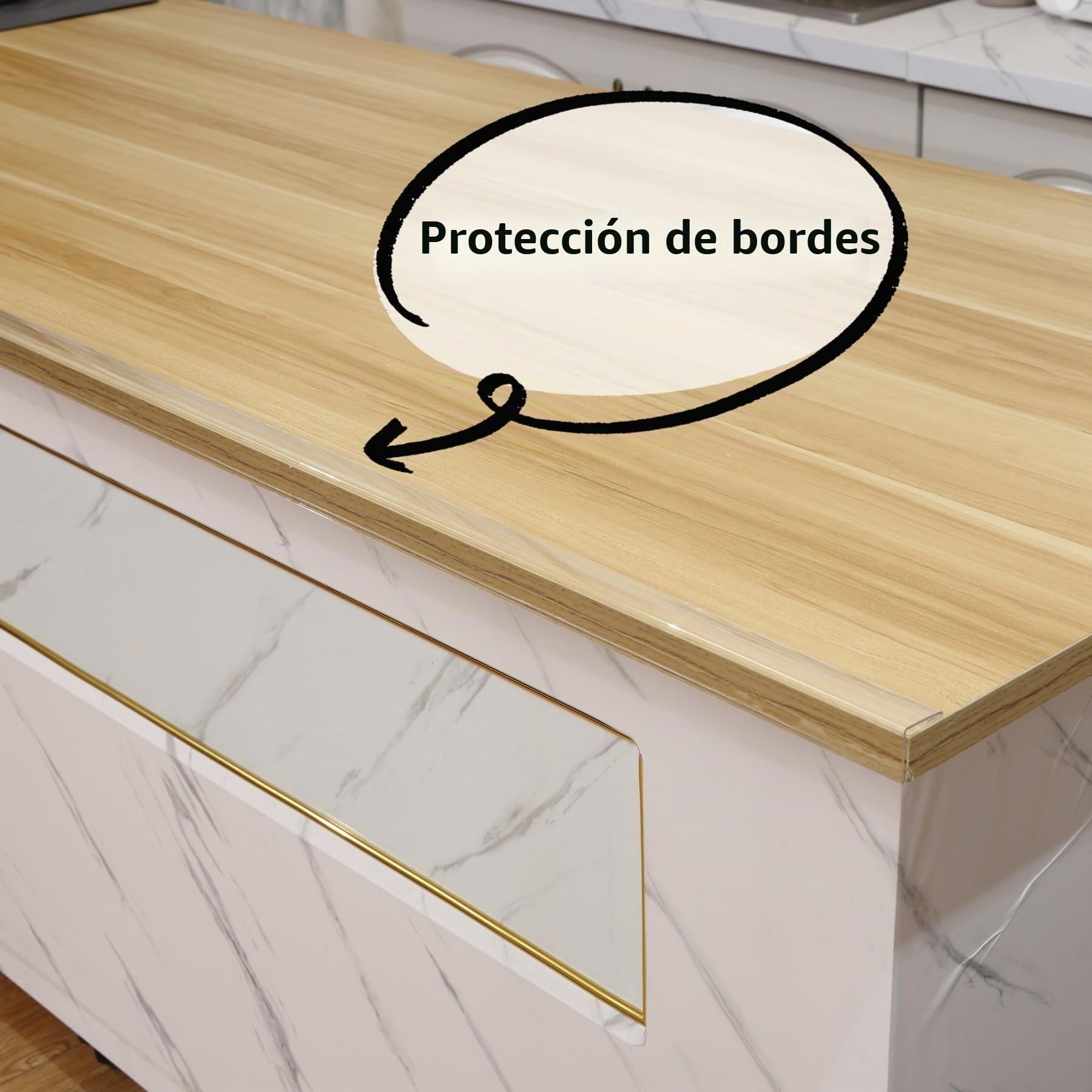 Trimold Transparente, Peel and Stick, Moldura en L, Protectores de Esquinas con Ángulo de 90° para Protección y Decoración de Marcos de Puertas, Armarios y Rodapiés, 0,9 m x 3 cm (3 Piezas)