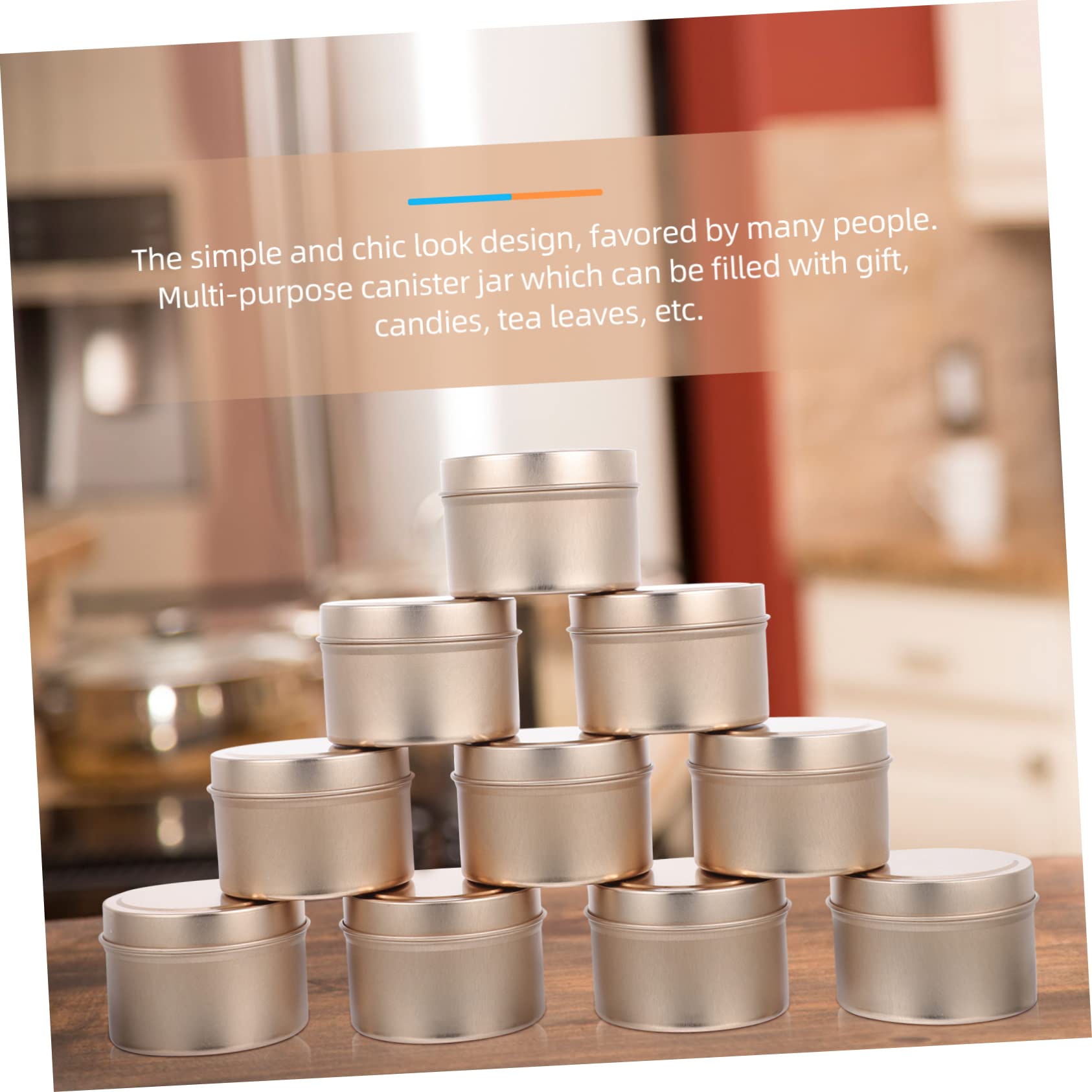 HOMSFOU 2 Sätze Roségold Kerzendosen Rund Auslaufsichere Nachfüllbare Candle Container Für DIY Kerzenherstellung Kosmetik Schmuckaufbewahrung Breiter Öffnung Vielseitig 12 Stück * 2